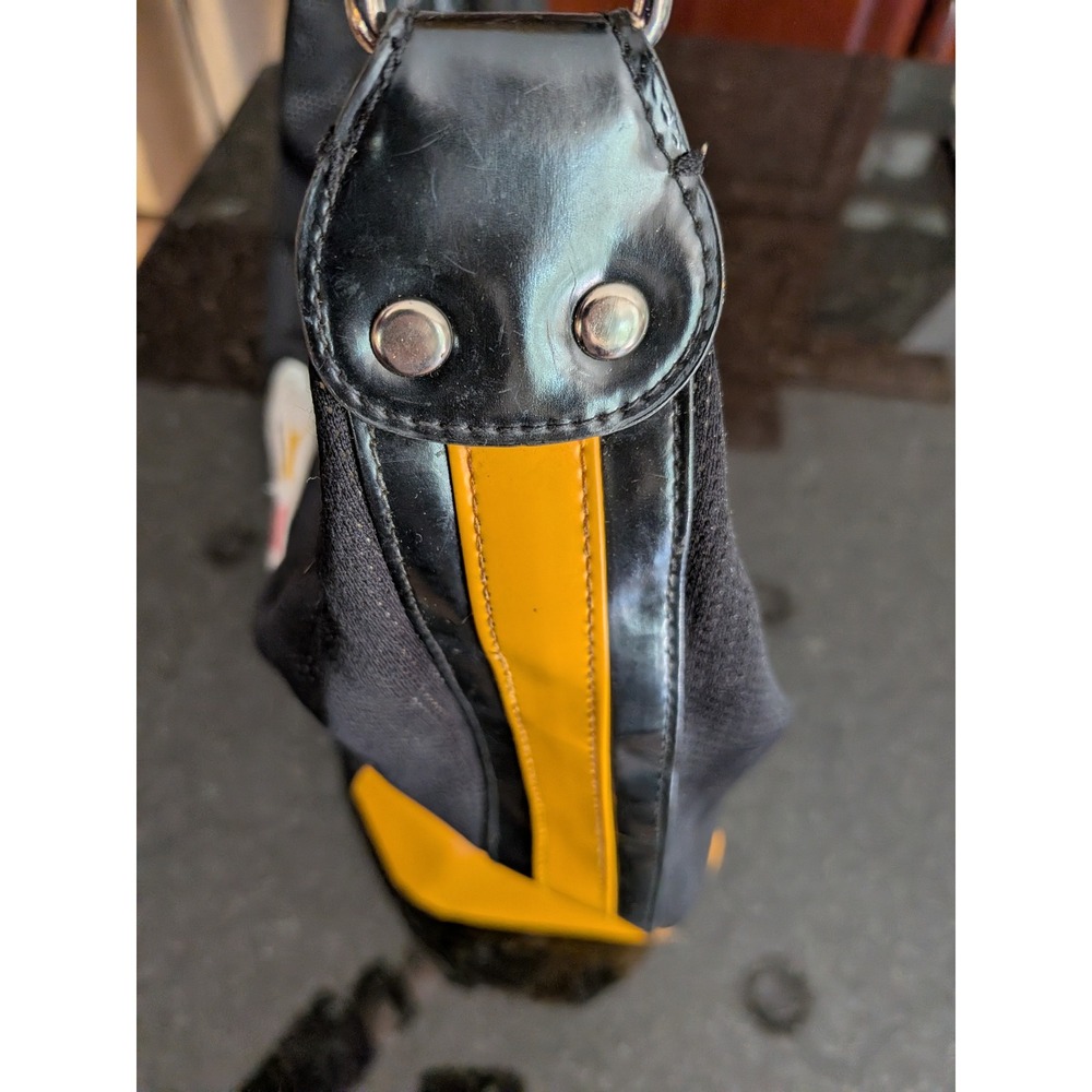 NFL Pittsburgh Steelers Hobo Bag Littleearth Black Yellow Mesh Shoulder Purse - Picture 14 of 16